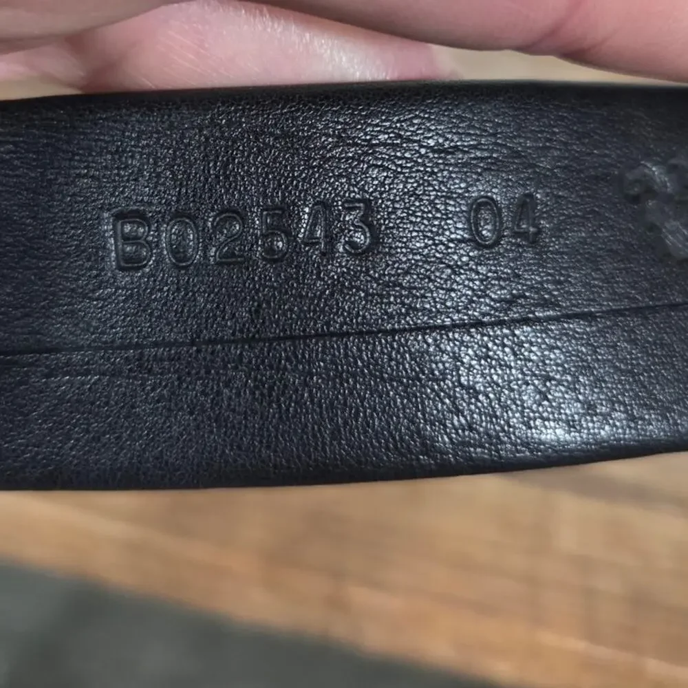 Bosca Vintage Black Leather Men's Belt with Silver Buckle Size 34